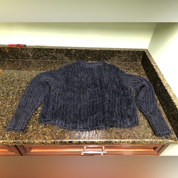 Women’s Crewneck Openwork Pullover Sweater - Picture 1 of 6